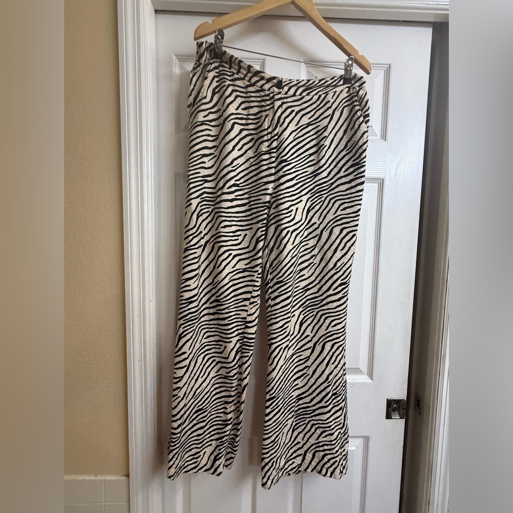 Sincerely Jules Zebra Pattern Pants in Black and Tan